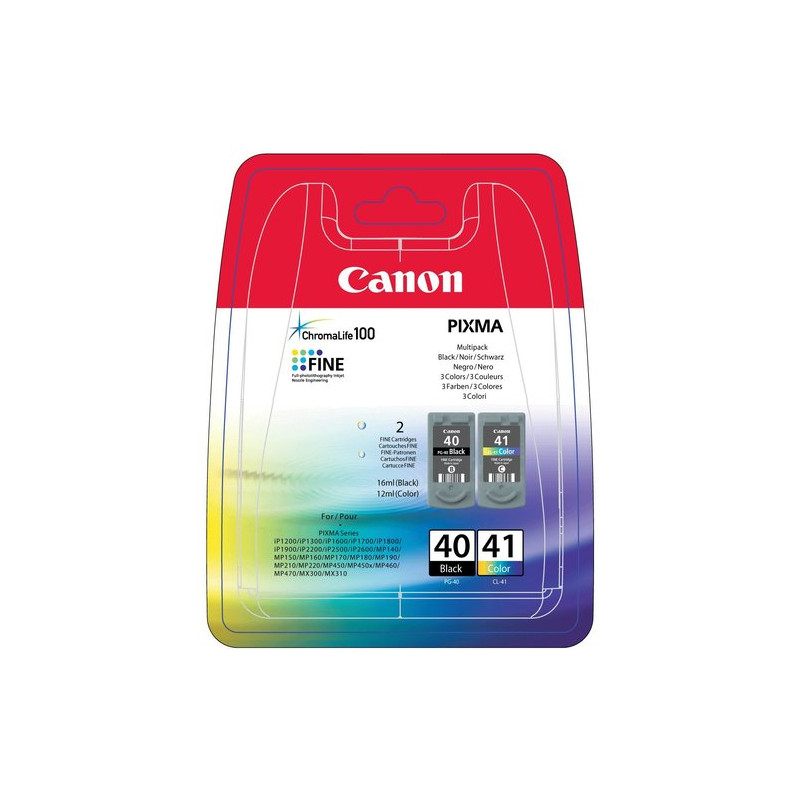 INK CANON Multipack PG-40 + CL-41 18ML X IP2200 IP2600 MP140 MP150 MP180 MP190 MP450 MP460 JX200 JX500 JX210P MX300 MX310