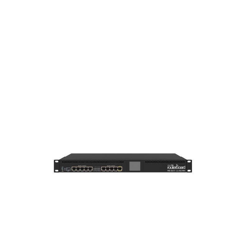 RouterBOARD MIKROTIK 3011UiAS with Dual core 1.4GHz ARM CPU, 1GB RAM, 10xGbit LAN, 1xSFP port, RouterOS L5, 1U rack, LCD panel