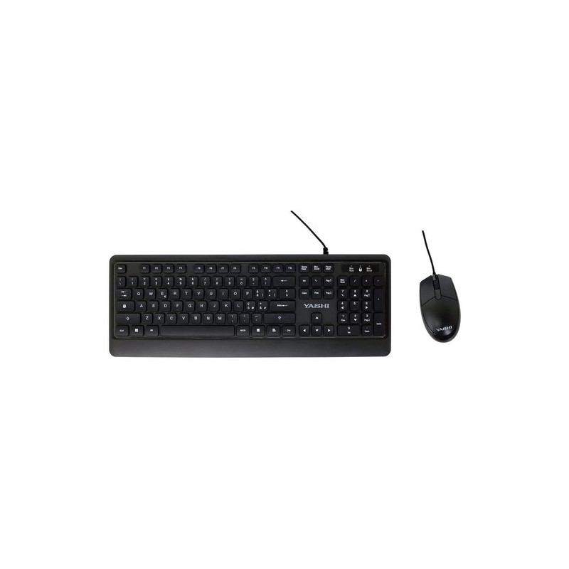 Yashi Professional Multimedia Soft Keyboard & Mouse USB KIT Black - MY535