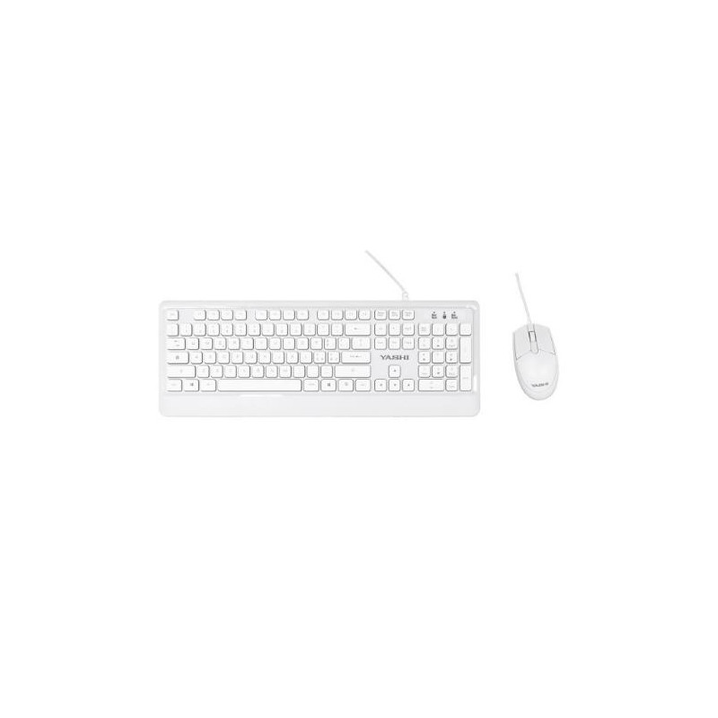 Yashi Professional Multimedia Soft Keyboard & Mouse USB KIT White - MY536