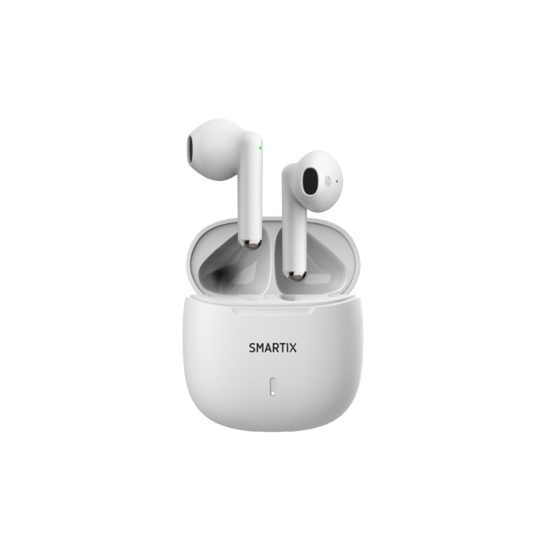 AURICOLARI ATLANTIS SMARTIX TWS SM60-FI9-W BT v5.3 custodia con funzione di ricarica include battery bank da 300mA Bianco