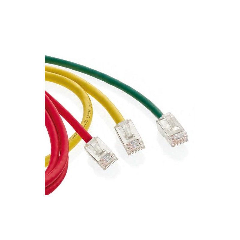 AC6PCF050-1CCHB - Cat 6A 5.0m Stranded 4 Pair RJ45  Blade Patch Cord Red LSHF/LSZH IEC 332.1 Sheathed